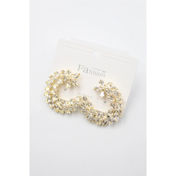 HERŞEYTREND Zirkon Taşlı Küpe - Altın