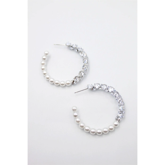 HERŞEYTREND Zirkon Taşlı Küpe - Gümüş