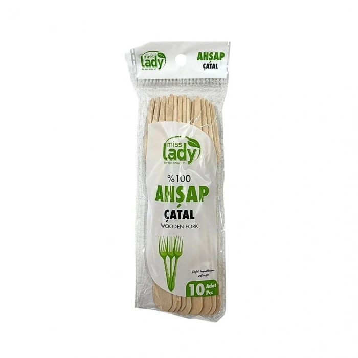 Lüx Ahşap Çatal 10li