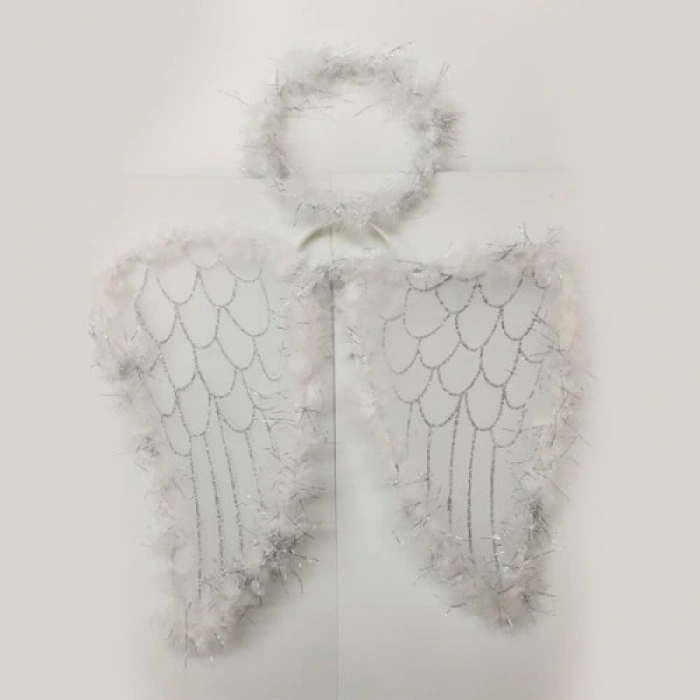 HERŞEYTREND Melek Kanadı ve Tacı Beyaz Renk