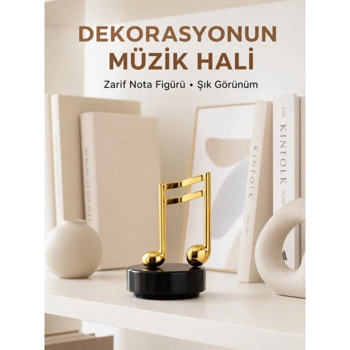 Melodious Music Altın Nota Figürlü Müzik Kutusu Yeni Nesil