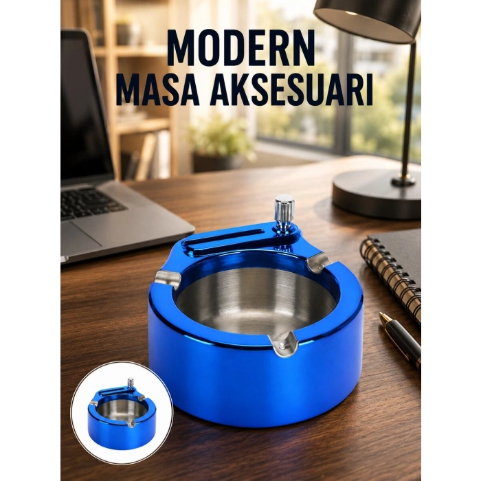 Metal Küllük ve Çakmak Seti Yuvarlak Modern Tasarım Yeni Nesil