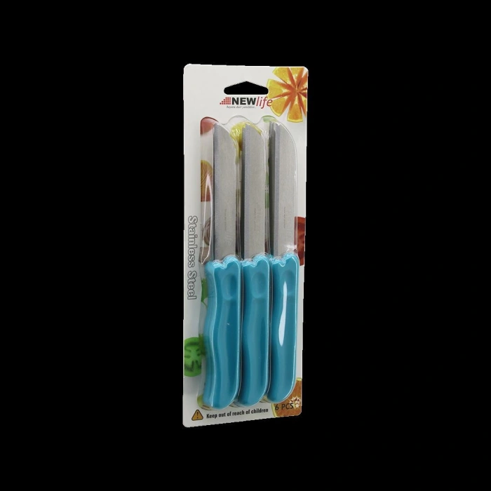 Meyve Bıçağı 6lı Set - Renkli Plastik Saplı