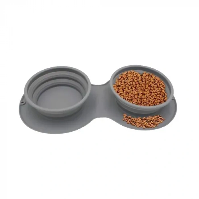 HERŞEYTREND Mikopet Katlanabilir İkili Mama ve Su Kabı