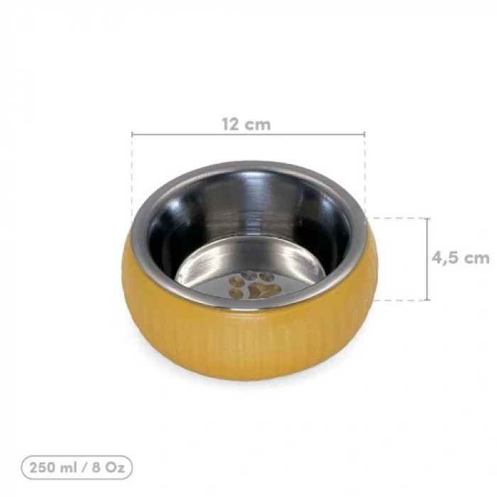 HERŞEYTREND Mikopet Organik Seramik Mama Kabı Sarı