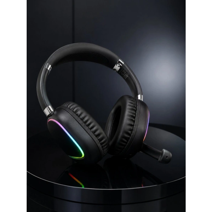 Mikrofonlu Bluetooth Kulak Üstü Kulaklık RGB Aydınlatmalı Type-C Şarjlı