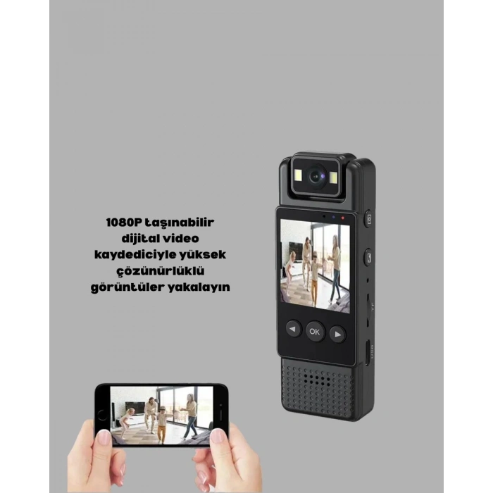 Mini Kamera 1080P Full HD Döner Lens Taşınabilir