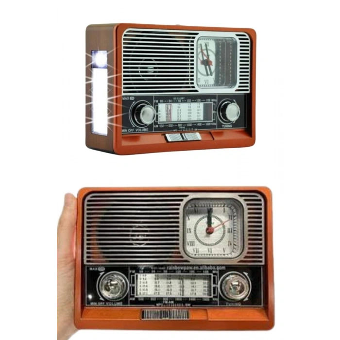 Nostaljik Vintage Radyo Taşınabilir Bluetooth Bağlantılı Hoparlör Radyo