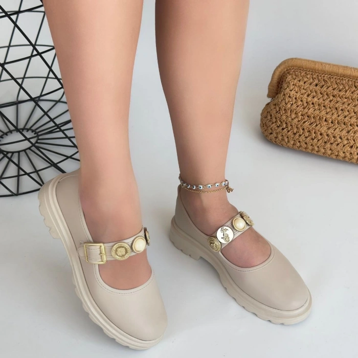 Okira Bej Cilt Oxford Ayakkabı