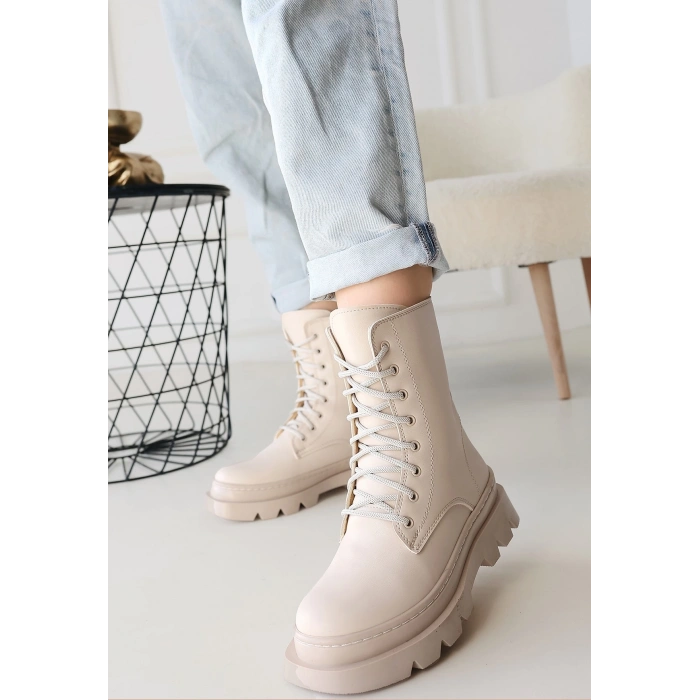 Orge Bej Cilt Bağcıklı Bot