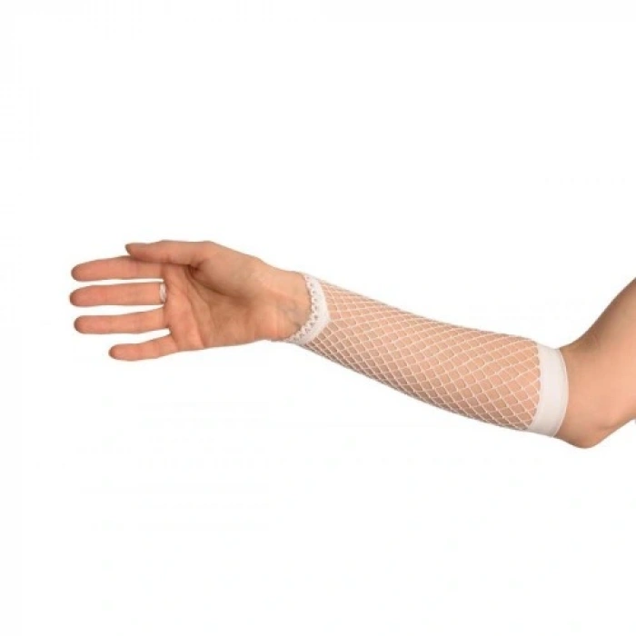 HERŞEYTREND Örgü Beyaz Parmak Arası File Eldiven 26 cm