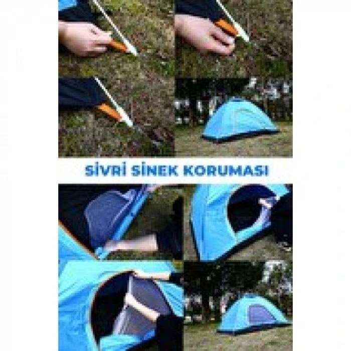HERŞEYTREND Otomatik Havada Açılan Su Geçirmez Çadır 4 Kişilik