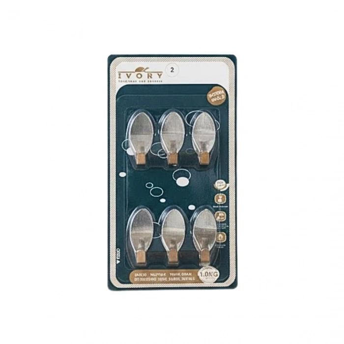 Oval 6li Metal Yapışkanlı Askı