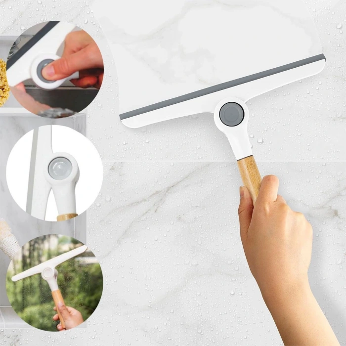 Oynar Başlı Cam Silme Aparatı Ahşap Sap 16.5 cm Uç 24 cm