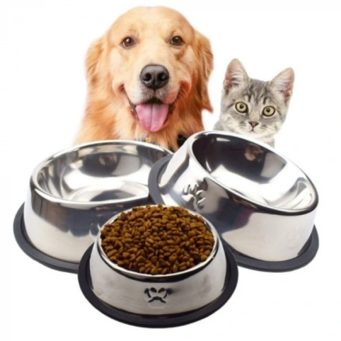 HERŞEYTREND Paslanmaz Çelik Metal Mama Kabı 18 cm.