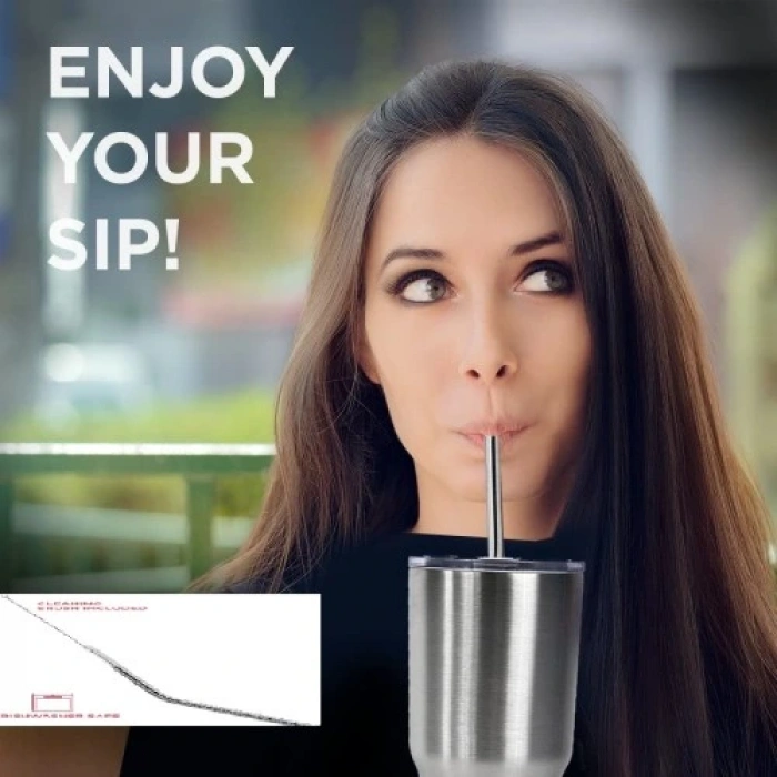 HERŞEYTREND Paslanmaz Çelik Pipet Seti 5 Parça