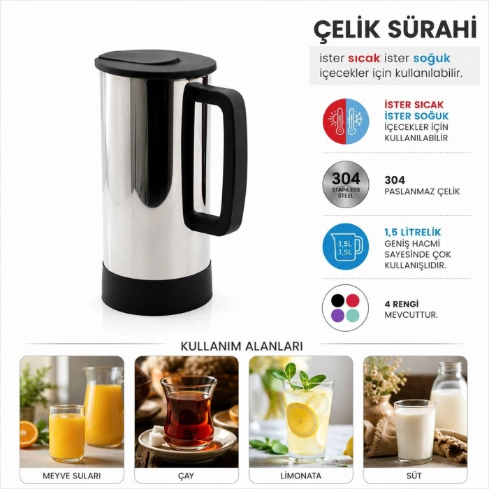 Paslanmaz Çelik Sürahi - Sıcak & Soğuk