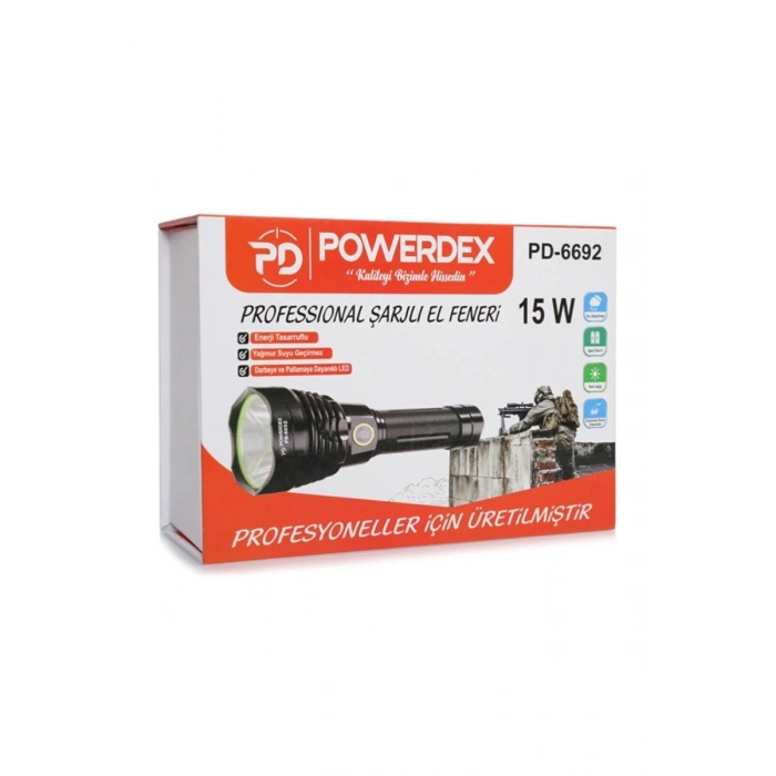 Pd-6692 15 Watt 1000 Lümen Profesyonel Şarjlı El Feneri