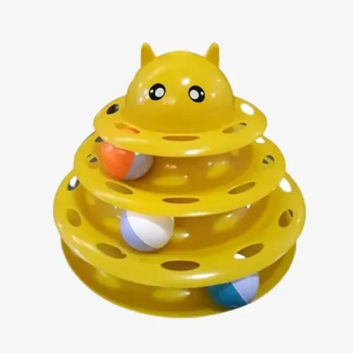 HERŞEYTREND PetZoom Kedi Başlıklı 3 Katlı Kedi Oyuncağı