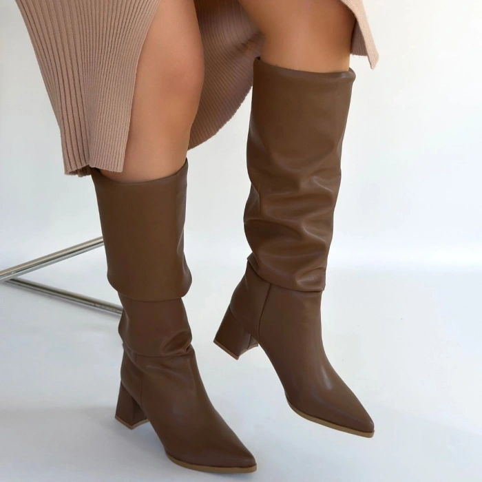 HERŞEYTREND Pitay Vizon Cilt Topuklu Çizme