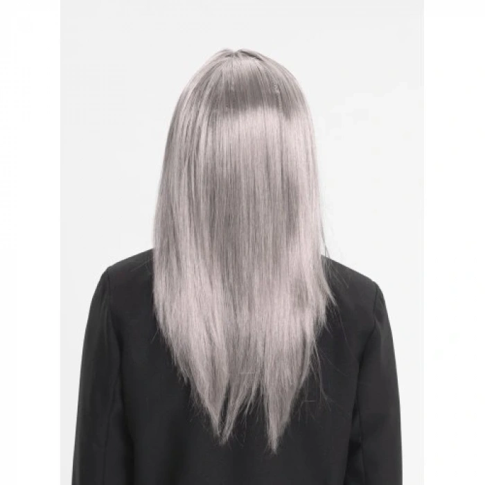 HERŞEYTREND Platin Gri Gümüş Uzun Parti Peruğu