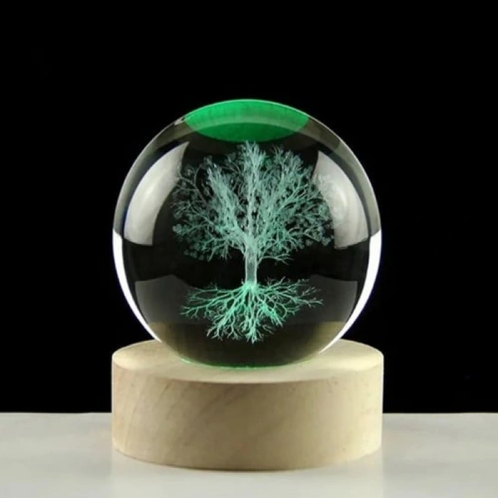 HERŞEYTREND Renk Değiştiren Hayat Ağaçı Cam Küre