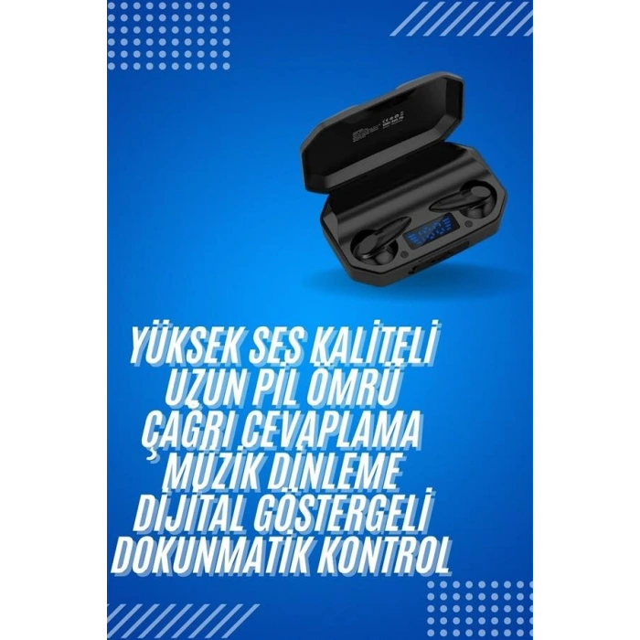 Rgb Işıklı Çift Mikrofonlu Siyah Profesyonel Oyuncu Kulaklığı Kablosuz Kulakiçi