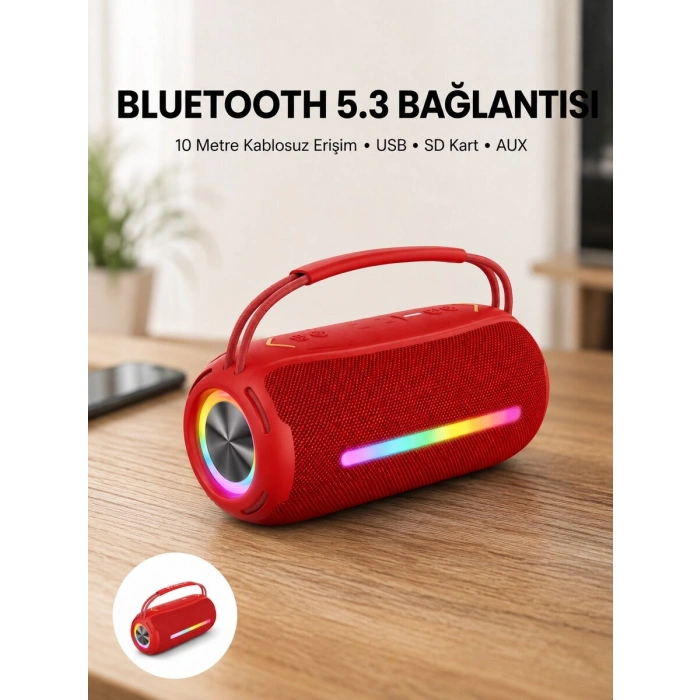 RGB Işıklı Taşınabilir Hoparlör – Çoklu Bağlantı Desteği