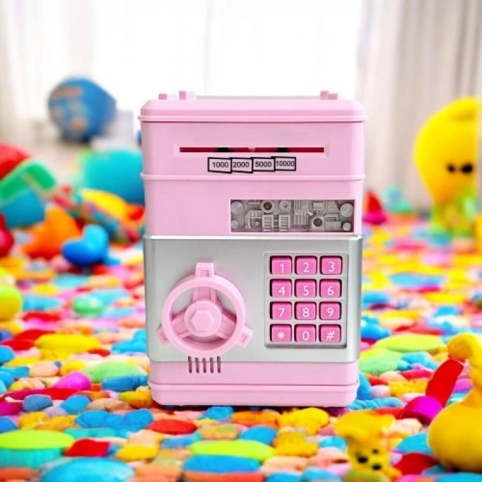HERŞEYTREND Şifreli Otomatik Kağıt Para Alan Atm Pembe Kumbara