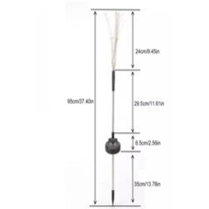 Solar Panelli Havai Fişek 150 Led Işık Saplamalı Gün Işığı 2li Set
