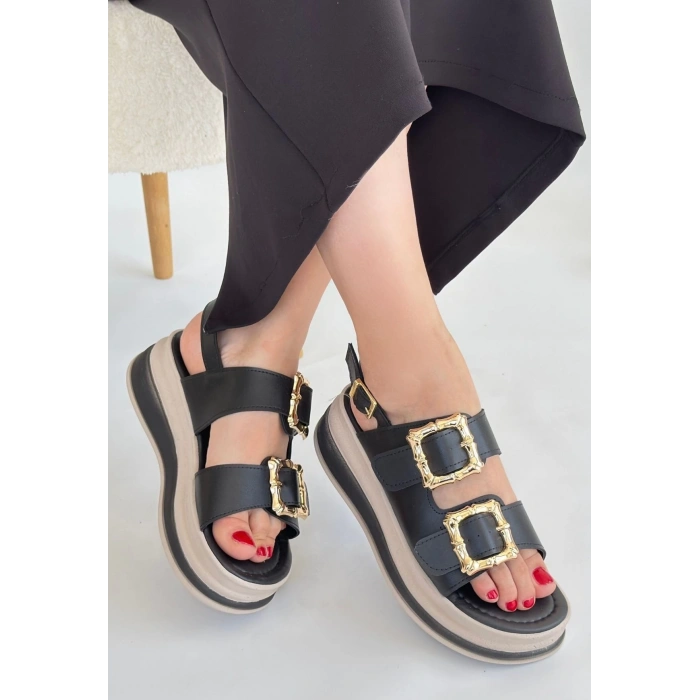 Stan Siyah Cilt Sandalet