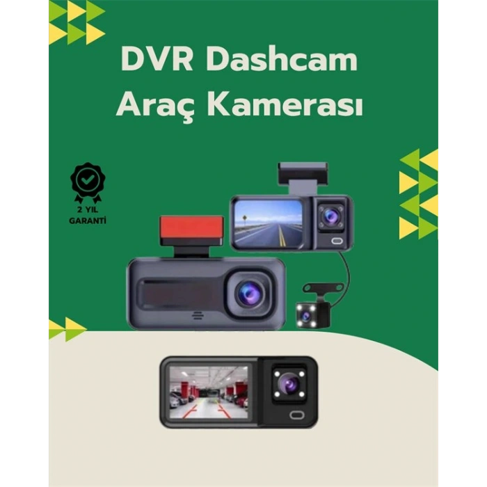 Tam Kapsamlı Araç Güvenliği: 3 Kameralı Full HD Kayıt Sistemi ile Ön, İç ve Arka Görüş