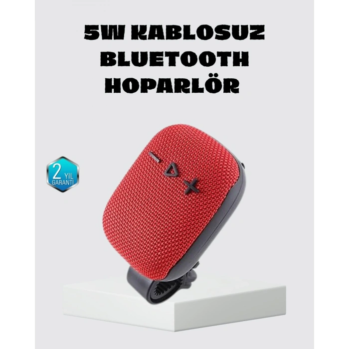 Taşınabilir Kablosuz Hoparlör – 5W Güç, TWS Bağlantı ve 800mAh Pil