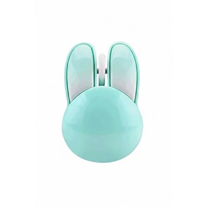 Tavşan Figürlü Kablosuz Mouse Pil Dahil Etiket Hediyeli Mavi