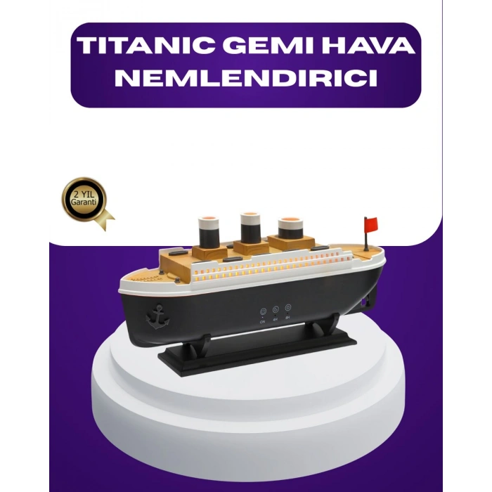 Titanik Gemi Tasarımlı LED Işıklı Hava Nemlendirici Buhar Efektli Oda Difüzörü