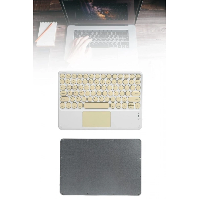 Touchpad Tüm Cihazlara Uyumlu Bluetooth Klavye Touchpad Slim Kablosuz Wifi Q Klavye