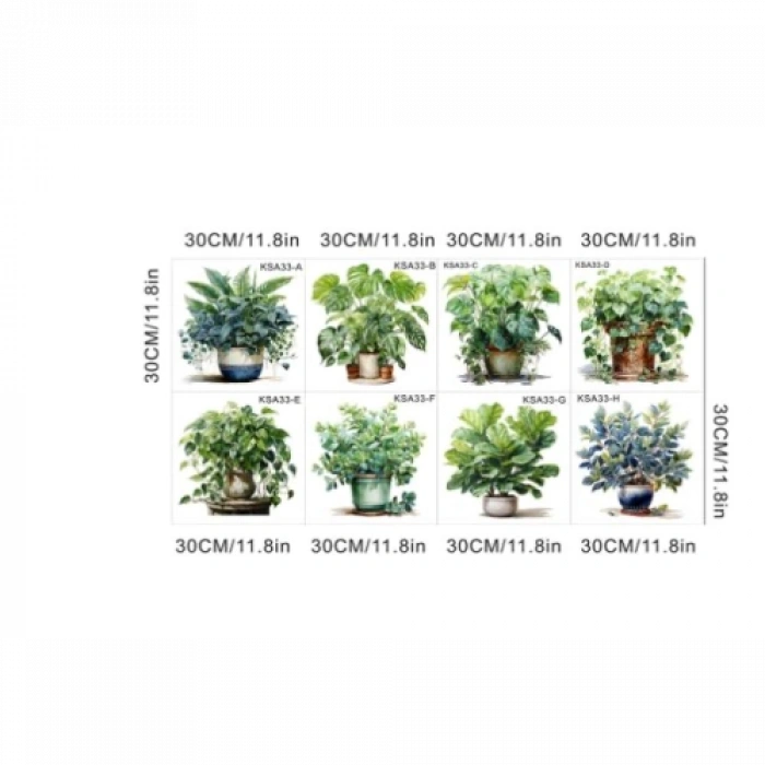 HERŞEYTREND Tropikal Bitkiler Duvar Stickerı Model A