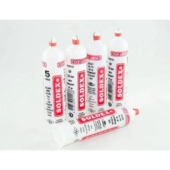 Tüp Lehim 1,2 Mm 25 Gr - 5 Kanallı, Sn:60 / Pb:40
