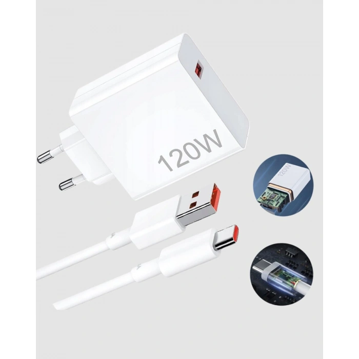Turbo 120W Hızlı Şarj Cihazı Type-C Kablolu