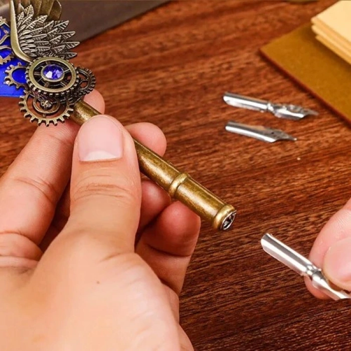 HERŞEYTREND Tüylü Mürekkepli Divit Kalem Seti