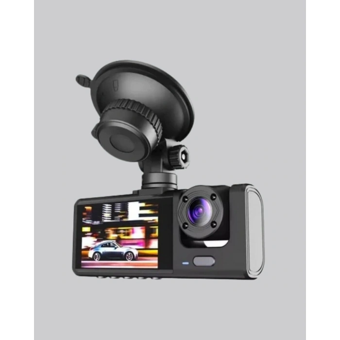 Üç Kameralı Araç İçi Kayıt Sistemi Full HD Gece Görüşlü ve G-Sensör Destekli