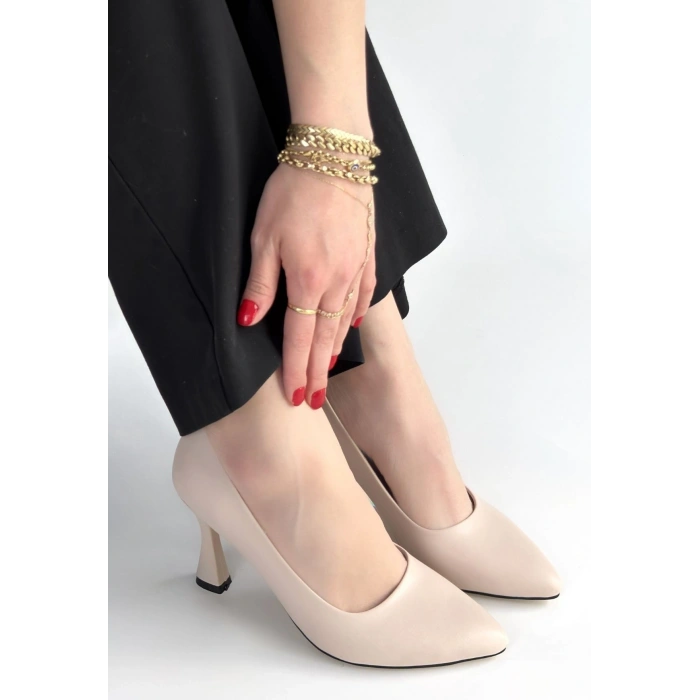 Ulba Bej Cilt Stiletto Ayakkabı