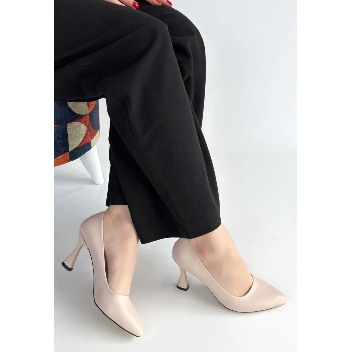 Ulba Bej Cilt Stiletto Ayakkabı