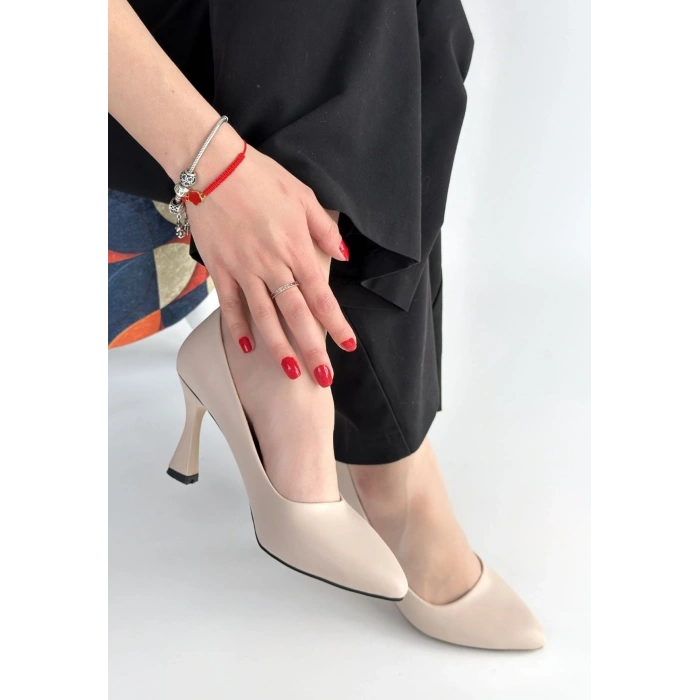 Ulba Bej Cilt Stiletto Ayakkabı