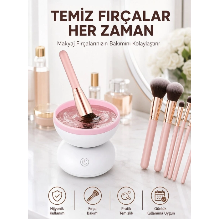 USB Çalışan Otomatik Kozmetik Fırça Temizleme Makinesi Yeni Nesil