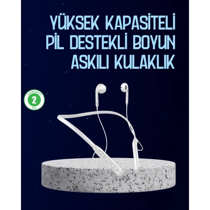 Usb Şarjlı Uzun Ömürlü Boyun Askılı Bluetooth Kulaklık