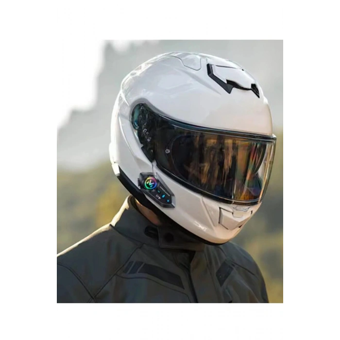 Y12  Motor Kask Kulaklık Rgb Modlu Radyolu Motosiklet Kulaklık 5.3 Bluetooth Intercom