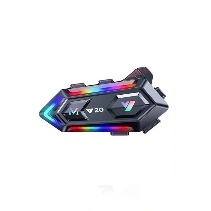 Y20 Motor Kurye Kask Kulaklık Rgb Modlu Bluetooth Motosiklet Kulaklık 5.3 Bluetooth Interkom