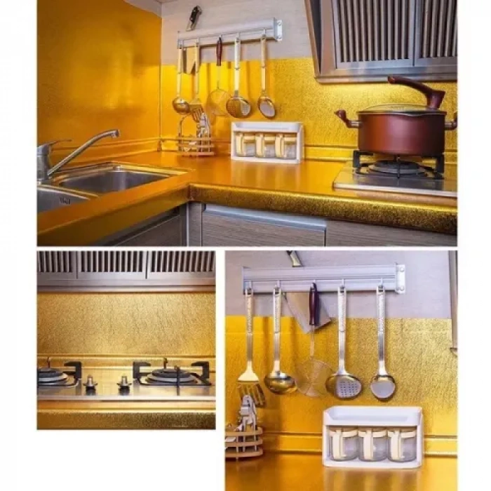 HERŞEYTREND Yapışkanlı Gold Mutfak Tezgah Folyosu