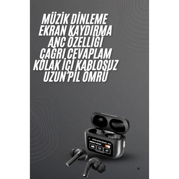Yeni Nesil Pro Ekranlı Bluetooth Kulaklık 5.0 Bluetooth Yeni Nesil
